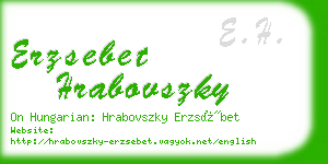 erzsebet hrabovszky business card